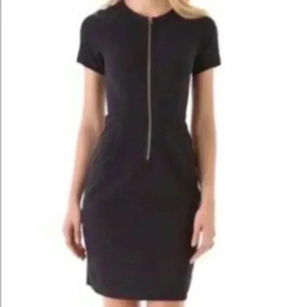 Rebecca Taylor Tech Dress Navy Zipper Sheath